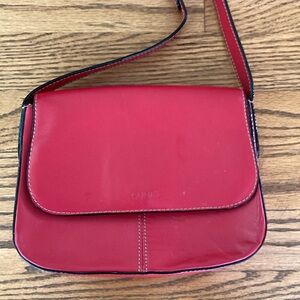 Lodis Red Leather Crossbody Purse